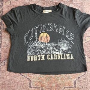 Altar'd State Women's Black Outer Banks Cutofd tee